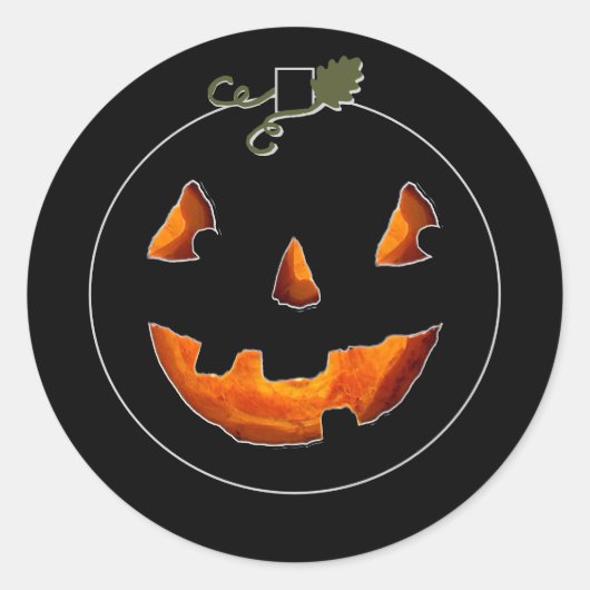 Schattige Halloween Jack-o'-lantern Ronde Sticker (Voorkant)