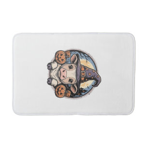 Schattige Halloween Kalf Heksenhoed Vintage Gravur Badmat