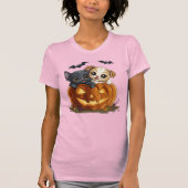 Schattige Halloween kat en hond T-shirt (Voorkant)