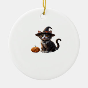 Schattige Halloween kat in heksenhoed klassiek T-s Keramisch Ornament