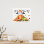 Schattige Halloween kat in pompoen Poster (Keuken)