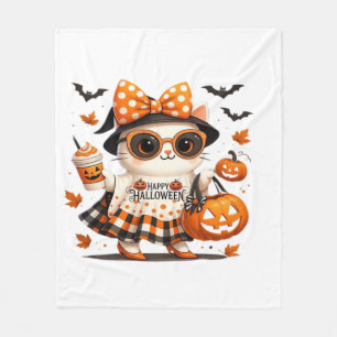 Schattige Halloween Kat � Kawaii Heksenkitty met P Fleece Deken