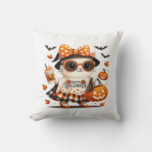 Schattige Halloween Kat � Kawaii Heksenkitty met P Kussen