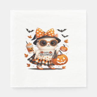 Schattige Halloween Kat � Kawaii Heksenkitty met P Servet