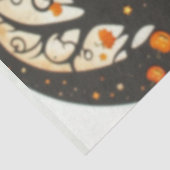 Schattige Halloween Kat Maan Pompoen Tissuepapier (Detail)