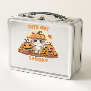 Schattige Halloween kat met pompoenen � Kawaii gri