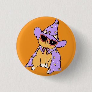 Schattige Halloween Kat Ronde Button 3,2 Cm