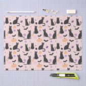 Schattige Halloween kat sinaasappel Tissuepapier (Craft)