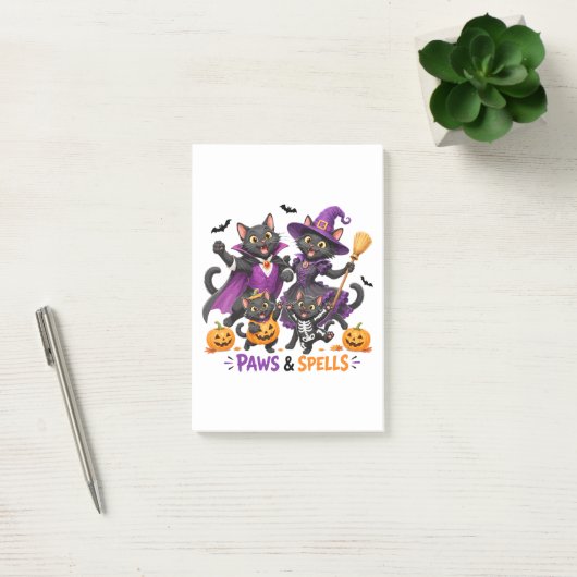 Schattige Halloween kattenpoten en toverspreuken Post-it® Notes (Kantoor)