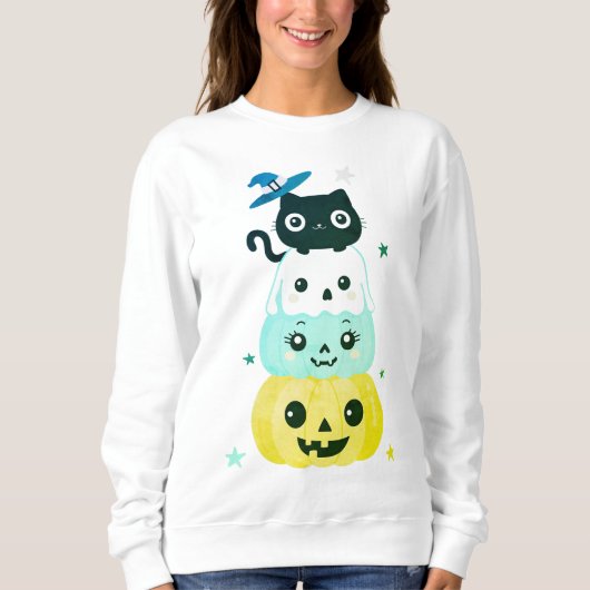 Schattige Halloween Kawaii Karakter Sweatshirt (Voorkant)