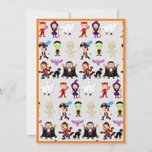 Schattige Halloween Kind kostuum feest Kaart (Achterkant)