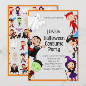 Schattige Halloween Kind kostuum feest Kaart (Voorkant / Achterkant)