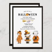 Schattige Halloween Kinder Costume Party Kaart (Voorkant / Achterkant)