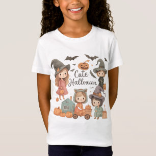 Schattige Halloween Kinder T-Shirt – Ghost, Bat & 