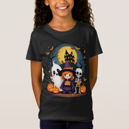 Schattige Halloween Kinder T-shirt Ghost Witch Ske
