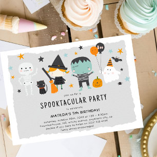 Schattige Halloween Kinder Verjaardag Kaart