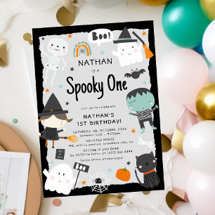 Schattige Halloween Kinderen 1e Verjaardag Kaart