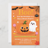 Schattige Halloween kinderfeest uitnodiging | Vrie (Voorkant)