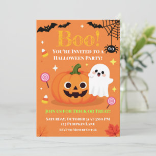 Schattige Halloween kinderfeest uitnodiging Vrie