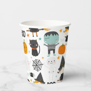 Schattige Halloween Kinderfeestje Papieren Bekers