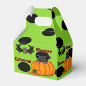 Schattige Halloween Kitten, Bat Gable Favor Box Bedankdoosjes (Achterkant)