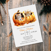 Schattige Halloween Kitten in Pompoen Baby shower Kaart
