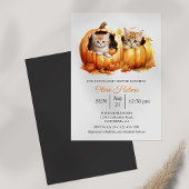Schattige Halloween Kitten in Pompoen Baby shower Kaart