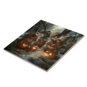 Schattige Halloween Kittens met pompoenen Tegeltje (Zijkant)