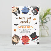 Schattige Halloween Kostuum Party Kinder Kaart (Staand voorkant)
