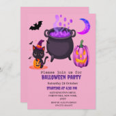 Schattige Halloween Kostuumfeest Kaart (Voorkant / Achterkant)