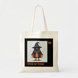 Schattige Halloween kraai vermomd Trick or Treat Tote Bag