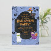 Schattige Halloween Lama 1 Feest Kaart (Staand voorkant)