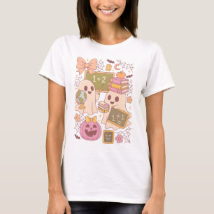 Schattige Halloween Leraar Geest Klaslokaal School T-shirt