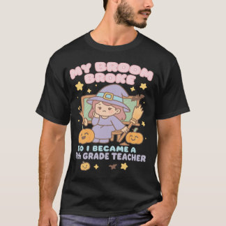 Schattige Halloween Leraar Pompoen Griezelige 7e K T-shirt