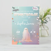 Schattige Halloween Little Boo Babyshower Spooktac Kaart (Staand voorkant)