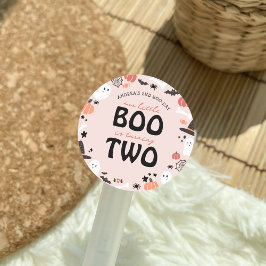 Schattige Halloween Little BOO draaien TWEE 2e Ver Ronde Sticker