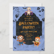 Schattige Halloween Luiaard 1 Feestje