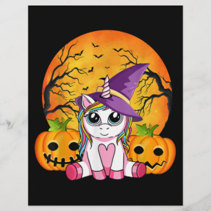Schattige Halloween-meisjes heksachtige eenhoorn H Flyer