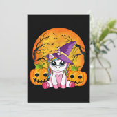 Schattige Halloween-meisjes heksachtige eenhoorn H Kaart (Staand voorkant)