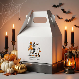 Schattige Halloween-meisjes skelet geest pompoen Bedankdoosjes