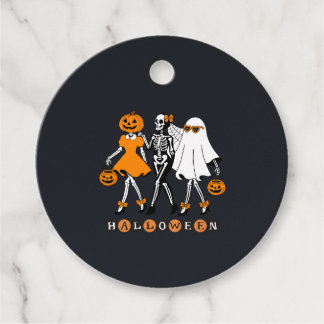 Schattige Halloween-meisjes skelet geest pompoen Bedankjes Labels