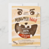 Schattige Halloween monster bash 2e verjaardag Kaart (Voorkant)