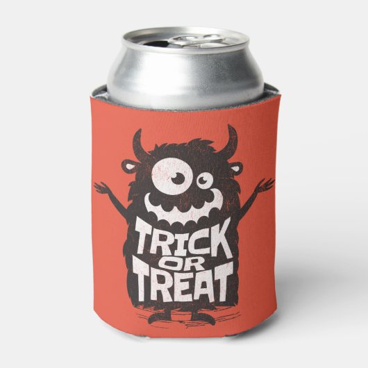 Schattige Halloween monster Blikjeskoeler (Blikje Voorkant)