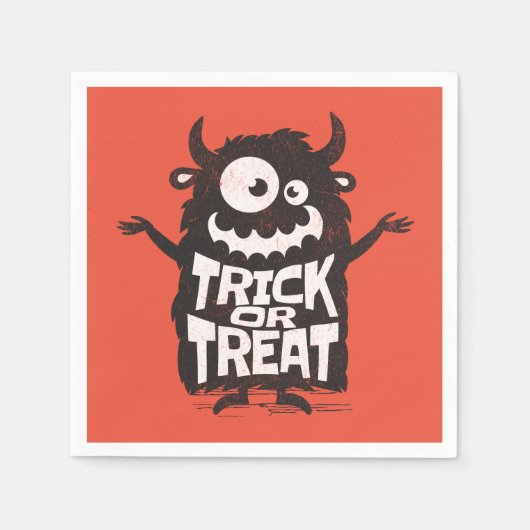Schattige Halloween monster Servet (Voorkant)