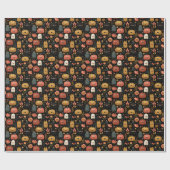 Schattige Halloween-monsters en pompoenenpatroon Cadeaupapier (Vlak)