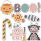 Schattige Halloween Monsters Party Sticker (Voorkant)