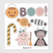 Schattige Halloween Monsters Party Sticker (Vel)