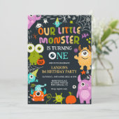 Schattige Halloween monstertje wordt een Kaart (Staand voorkant)