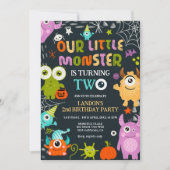 Schattige Halloween monstertje wordt twee Kaart (Voorkant)