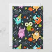 Schattige Halloween monstertje wordt twee Kaart (Achterkant)